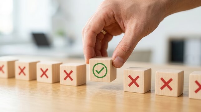 Business concept of do and don't using positive and negative tick and cross symbols.