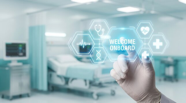 Clinical workforce management and healthcare staff onboarding via digital hospital system integration.