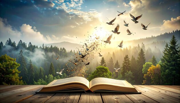 magic book in the forest