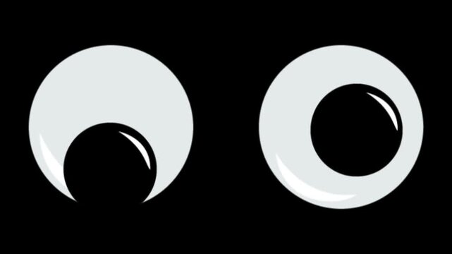 A video showcasing a pair of white crescent shapes on a black background