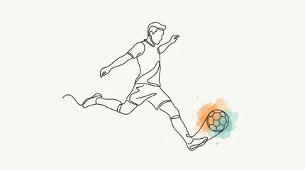 Fototapeta premium Soccer player kicking a ball in action