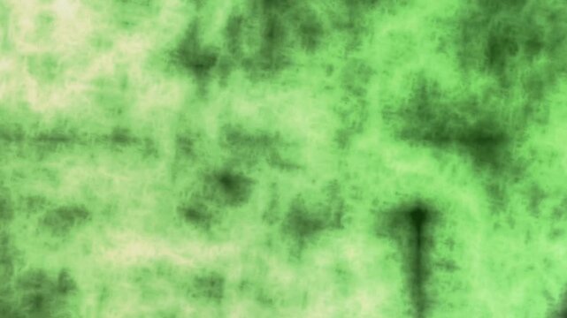 Microscopic view of green fluorescent particles in sample