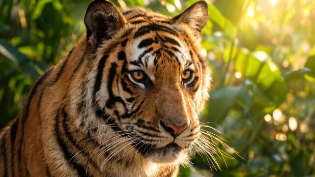 bengal tiger close up, morning light video, animal, ranthambore india