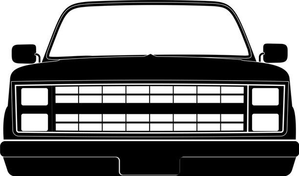 81-88 truck grille front silhouette
