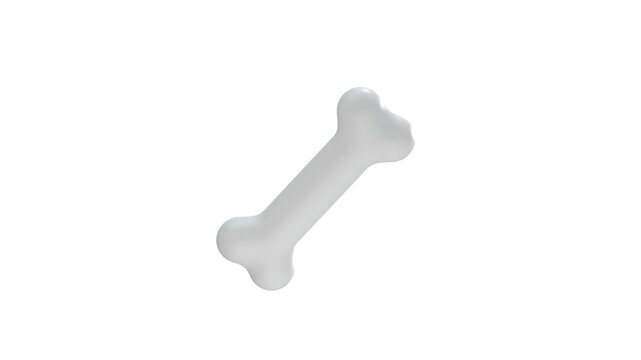 Bone icon 3d rendering animation on 4k	