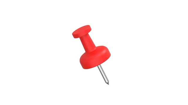 Push Pin icon 3d rendering animation on 4k	