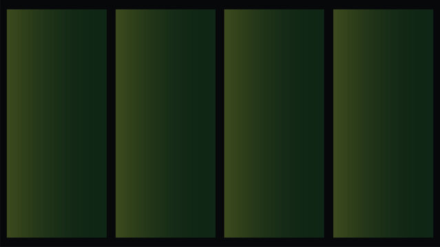 Dark green gradient background with four panels