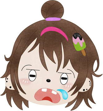 female sleepy face