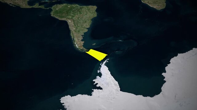 Drake Passage Highlight Animation on Satellite Map Background