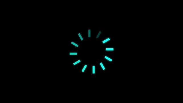 blue loading circle animated Loading circle icon, Loopable loading circle animation black background 4k video.