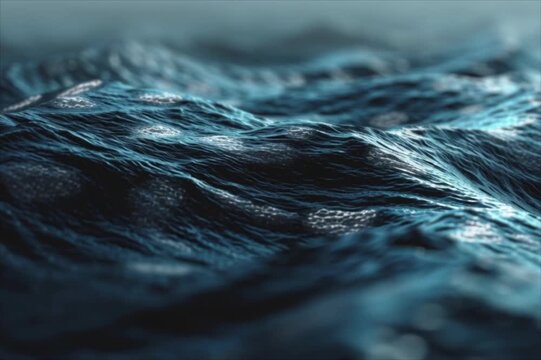Blue Water Background, Rough Ocean and Waves at Sea