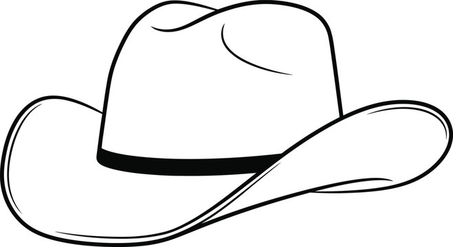 Simple line drawing of a cowboy hat
