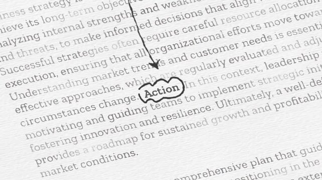 Business Strategy Process with Vision Action and Results Leadership Concept