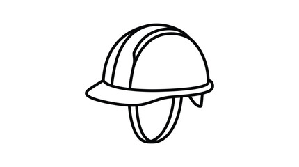 Fototapeta premium Construction helmet line drawing on a white background