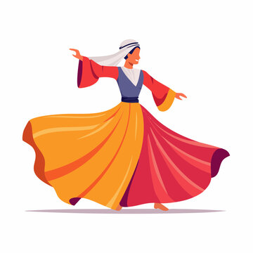 Whirling Dervish Dancer in Traditional Costume