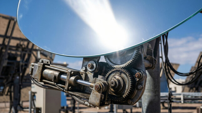 Concentrated Solar Reflector Gear Mechanism Close Up