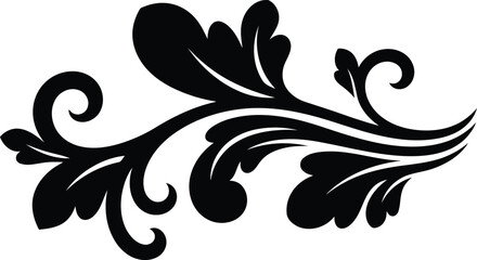 Fototapeta premium Black decorative floral ornament scroll graphic with ornament, flourish