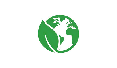 Obraz premium Leaf and Earth Ecology Symbol with Sustainable Nature Vector Mark