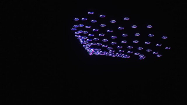 20 seconds computer generated seamless animation black background rectangular blocks shiny moving rotating spinning movement screensaver motion graphics HD video