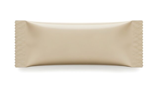 Minimalist beige packaging on white background