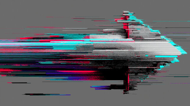 Glitch effect abstract portrait representing digital distortion and cyber aesthetics
