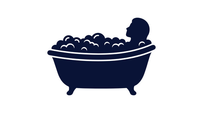 Self-care bubble bath relaxation icon