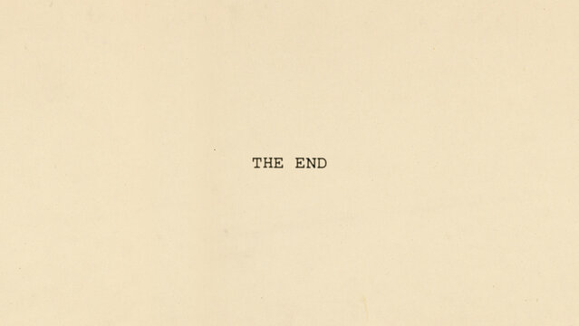 Vintage The End Title Card on Aged Paper