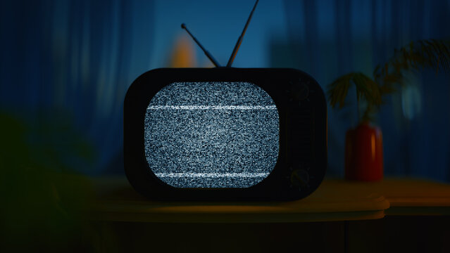 Retro Retro CRT Television Screen Static Noise 3D Render