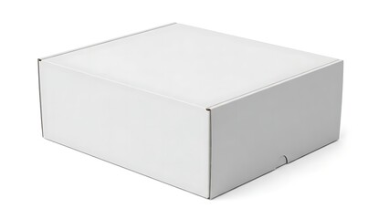 Fototapeta premium Empty white cardboard box on a plain surface