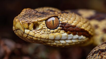Fototapeta premium Portrait of Redi’s viper Vipera aspis francisciredi, also known as the Italian asp, showcasing detailed close-up features, natural coloration