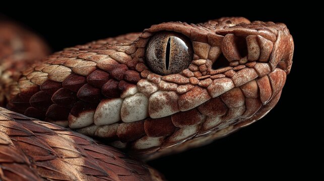 Portrait of Redi&rsquo;s viper Vipera aspis francisciredi, also known as the Italian asp, showcasing detailed close-up features, natural coloration