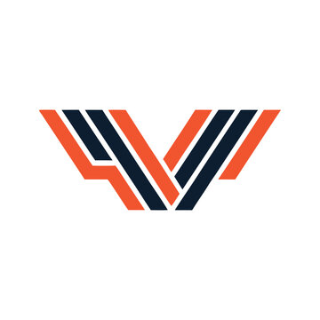 Geometric Letter V Technology Logo with Parallel Stripe Structure and Modern Vector Identity