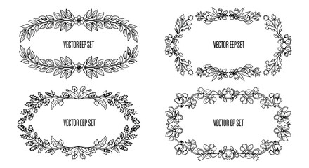 Fototapeta premium Floral ornament with baroque elements black vector illustration on white background