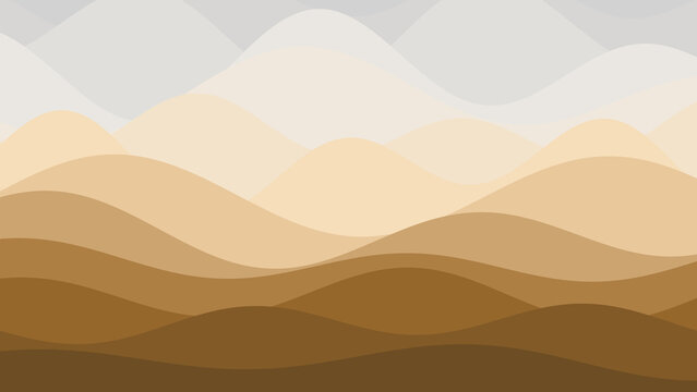 Dynamic Brown and Yellow Triangle Mesh Background. Abstract Geometric Sand Wave Pattern for Luxury Banner or Autumn Flyer.