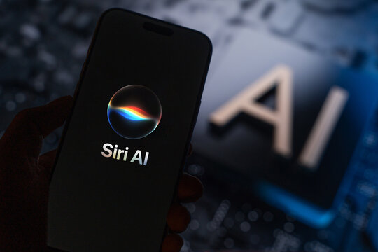 Siri Ai logo is displayed on the screen of a smartphone, in Bangalore, India, on June 8, 2026
