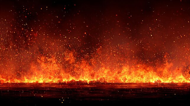 Vibrant red abstract background, with scattered white, dots and golden streaks