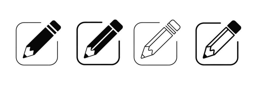 Edit Icon Representing Pencil Tool, Document Update Symbol, Text Editing Sign, and Sign Up Interface Vector Illustration