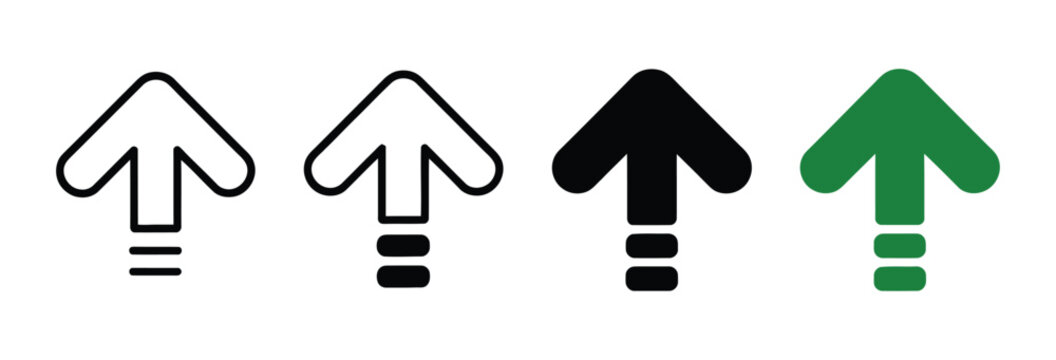 Growth Arrow Icon Representing Increase Diagram, Level Up Symbol, Performance Boost, and Improvement Vector Illustration