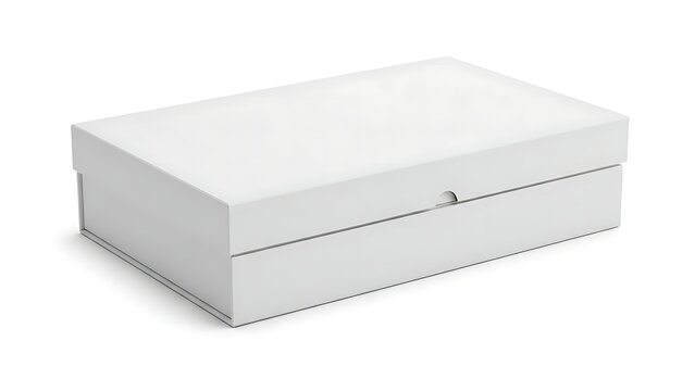 A simple white storage box with a secure latch mechanism