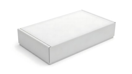 Fototapeta premium Empty white cardboard box on a plain surface