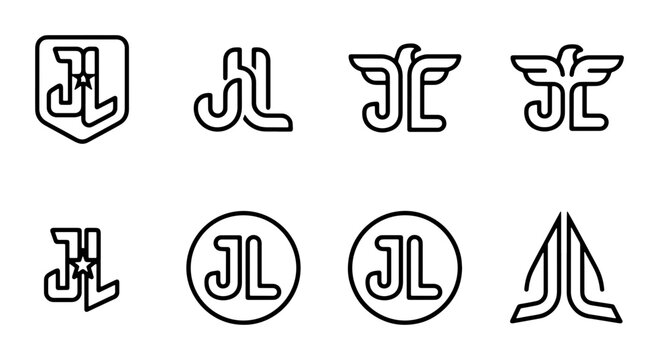 JL Monogram Logo Collection: Modern Initials, Abstract Shapes, Emblem Designs