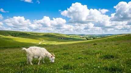 Fototapeta premium Goat in a summer meadow