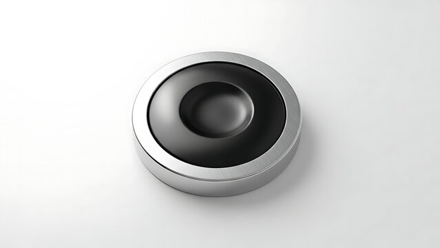 A black and silver object on a white surface