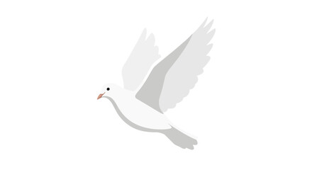 Naklejka premium White Dove Flying Gracefully Isolated on White Background, Symbol of Peace
