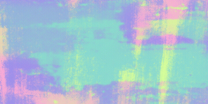 Risograph halftone background, pastel cyan pink gradient texture, analog print grain surface. Soft riso overlay for editorial poster, zine layout, abstract graphic design template. Vector illustration