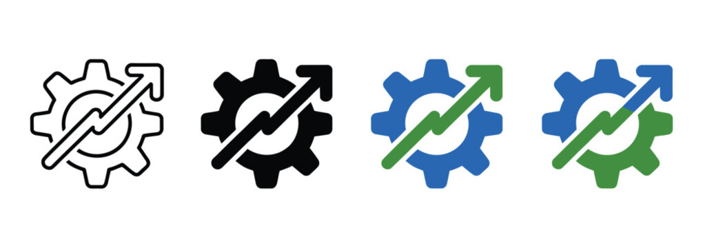 Operational Excellence Vector Icon Featuring Production Growth Symbols, Efficiency Indicators, and Business Performance Illustration