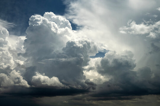 Storm clouds building over the plains; nr Loomis, Nebraska