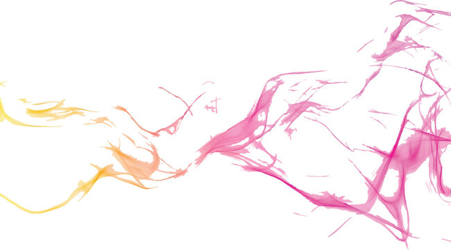 pink and yellow smoke waves with white lightning on a transparent background