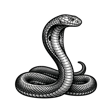Snake Coiled Reptile Animal Illustration.