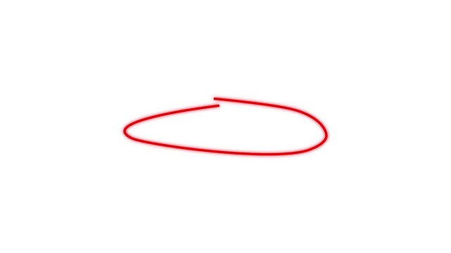 Red circle marker animation, Hand-drawn red circle highlight animation isolated white background animation alpha channel.